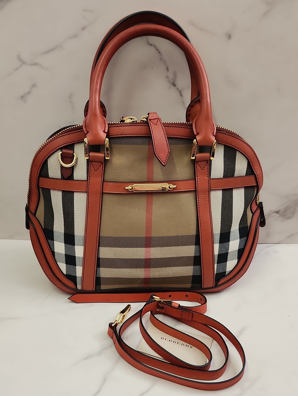 Authentic Nova Check Bowling 2-way Bag With Digital COA